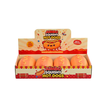 Squishy Jumbo Hot Dog soft squeeze sensory fidget toy display盒彩