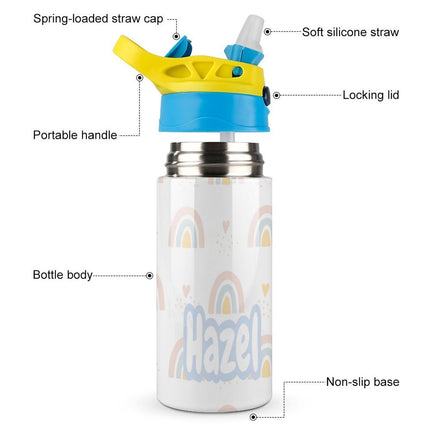 Personalised Kids Water Bottle - Rainbow Timber Tinkers