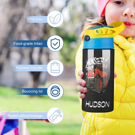 Personalised Kids Water Bottle - Monster Truck Timber Tinkers