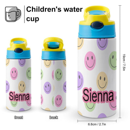 Personalised Kids Water Bottle - Smiley Face Timber Tinkers