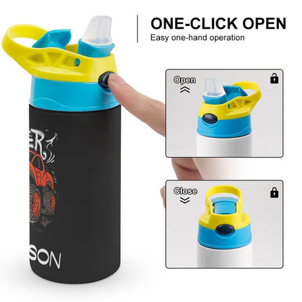 Personalised Kids Water Bottle - Monster Truck Timber Tinkers