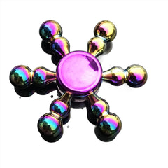 Colourful Gourd Metal Fidget Spinner with reflective iridescent finish, designed to calm, connect and support.