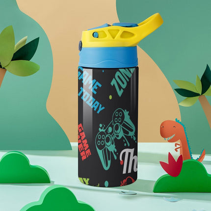 Personalised Kids Water Bottle - Gamer Timber Tinkers