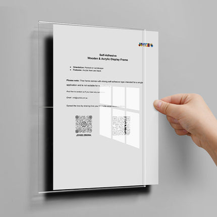 (NEW) Peel & Stick Crystal-Clear Acrylic Display Frame JoyKids