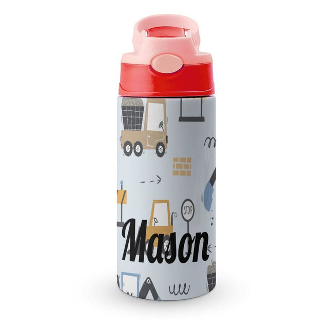 Personalised Kids Water Bottle - Construction