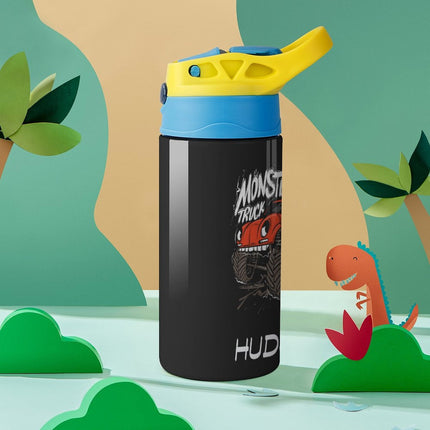 Personalised Kids Water Bottle - Monster Truck Timber Tinkers