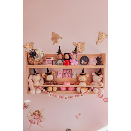 Compact Wall Organizer Shelf with 2 Tier - SolidWood