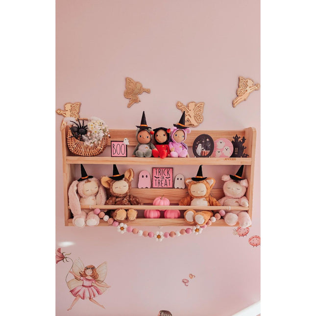 Compact Wall Organizer Shelf with 2 Tier - SolidWood