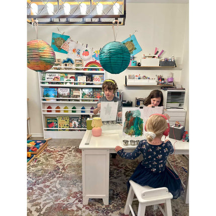 White Elegance 5-Tier Display Bookshelf -SolidWood