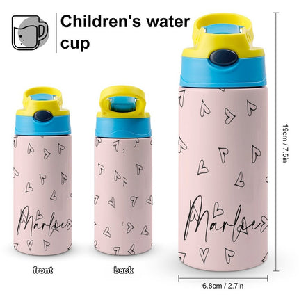Personalised Kids Water Bottle - Heart Timber Tinkers