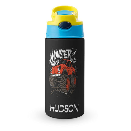 Personalised Kids Water Bottle - Monster Truck Timber Tinkers