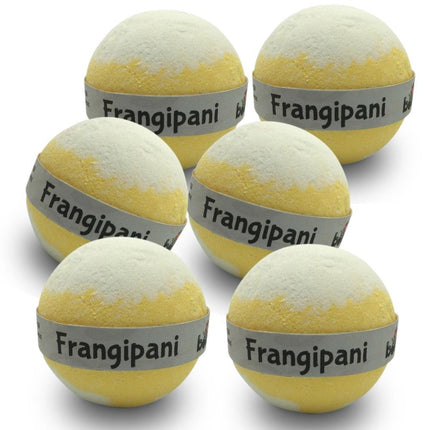 Wild Frangipani Bubble Bath Bomb Set of 6 in yellow and white, helping families thrive with tools to calm connect and support