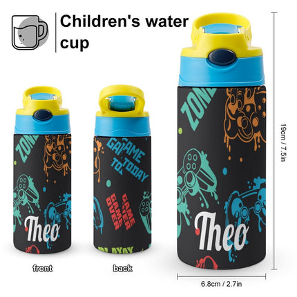 Personalised Kids Water Bottle - Gamer Timber Tinkers
