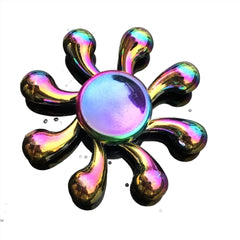 Colourful Eight Arms Metal Fidget Spinner with shiny metallic finish designed to help families calm and connect.