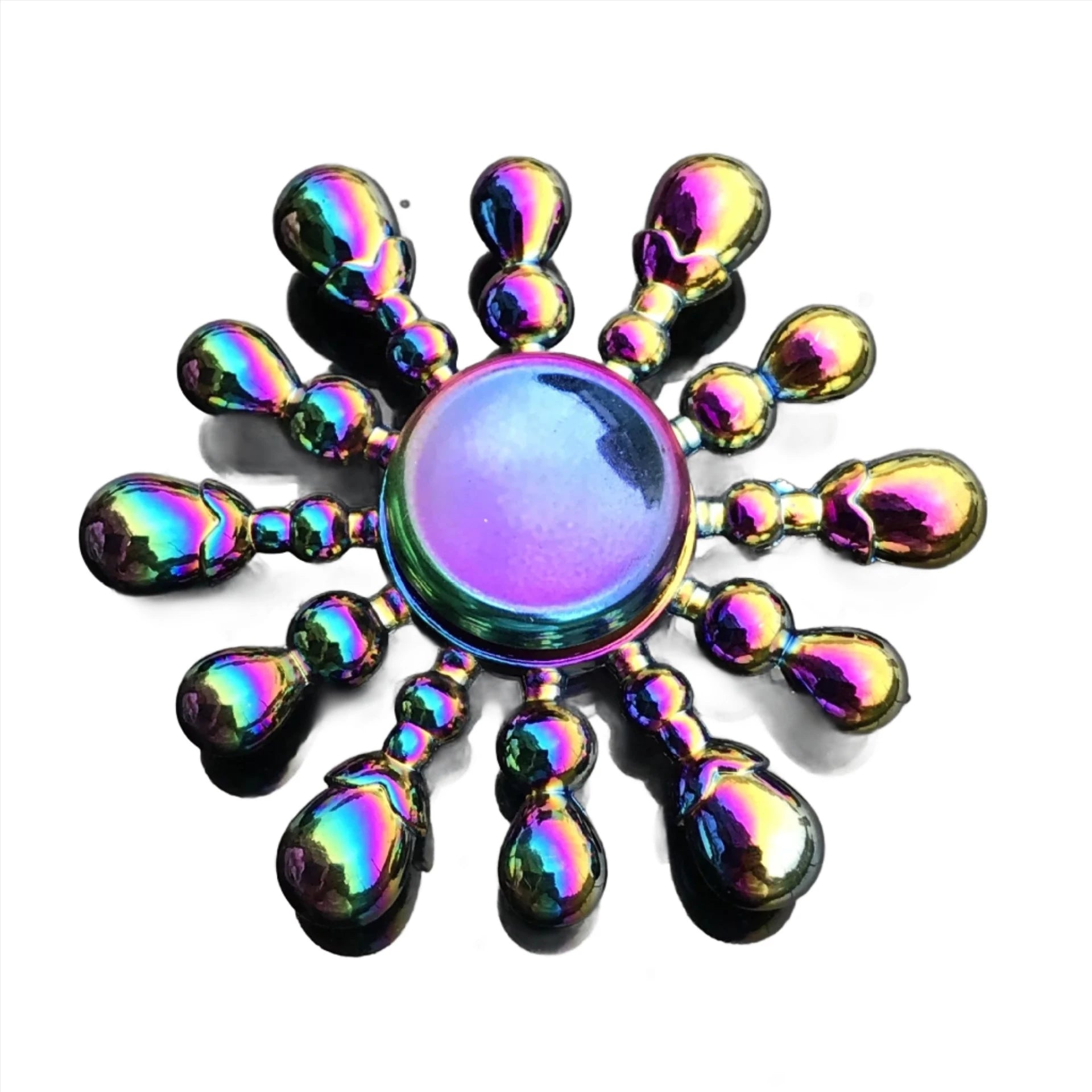 Colourful Beads Metal Fidget Spinner - Sensory Circle