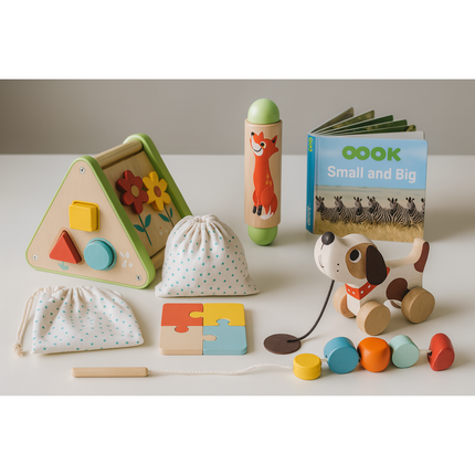 Wooden Montessori Educational Toy Box for Baby 19-24 Months