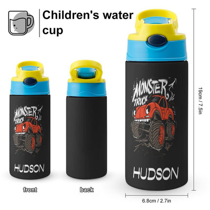 Personalised Kids Water Bottle - Monster Truck Timber Tinkers