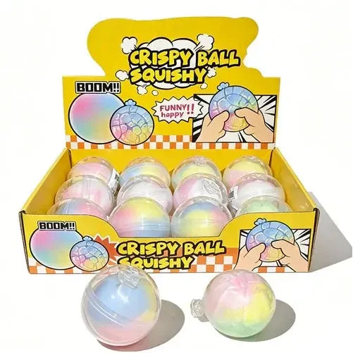 Squishy Wax Cracking Crispy Rainbow Ball colourful sensory fidget display box