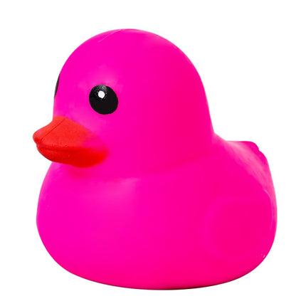 Squishy Jumbo Sitting Duck bright pink duck shaped squishy sensory toy