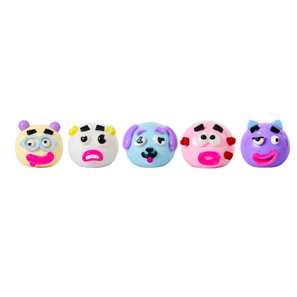 Squishy Face Swapping Ball assorted featuring five colourful character faces and expressions