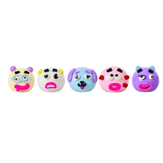 Squishy Face Swapping Ball assorted featuring five colourful character faces and expressions