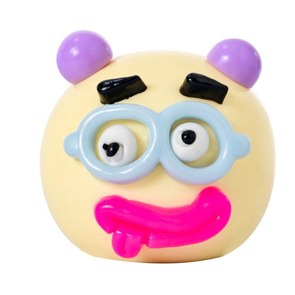 Squishy Face Swapping Ball assorted colourful sensory squishy toy with interchangeable facial features