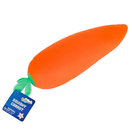 Squishy Jumbo Carrot orange carrot shaped sensory squishy toy with green leaves