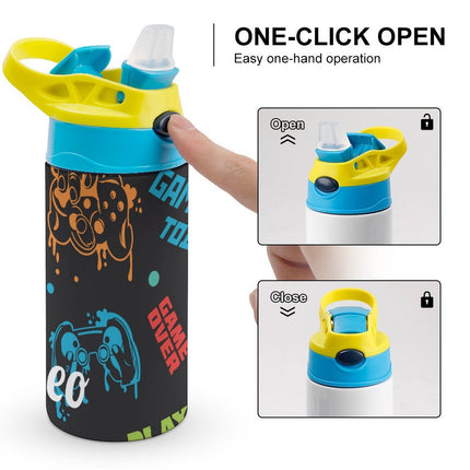 Personalised Kids Water Bottle - Gamer Timber Tinkers