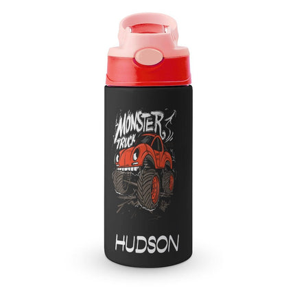 Personalised Kids Water Bottle - Monster Truck Timber Tinkers