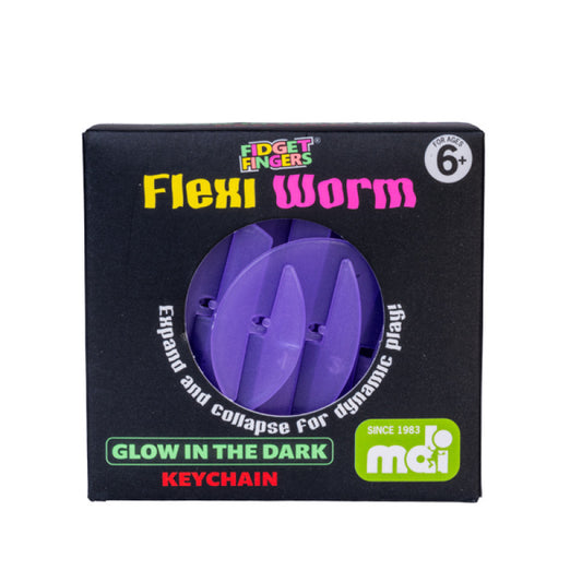 Glow in the Dark Keychain Flexi Worm