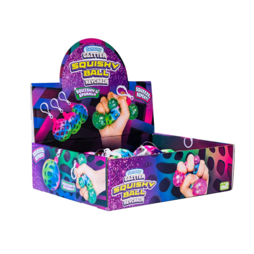 Sensory Squishy Glitter Ball Keychain - Sensory Circle