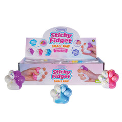 Small Paw Sticky Fidget sensory toy in purple, blue, and pink designed to calm and support sensory needs.