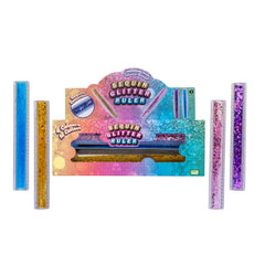 Ruler Sequin Glitter in four colors with flowing sequins inside a clear tube for sensory and educational use