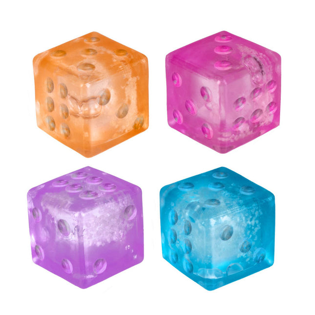 Mini Dice GID Smooshos Super Squeeze Set of 4 colourful sensory squishy dice