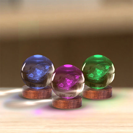 Solar System 3D Crystal Ball Lamp
