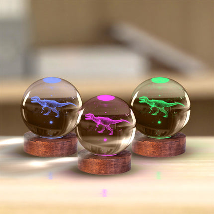 T-Rex 3D Crystal Ball Lamp