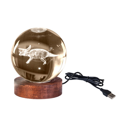 Triceratops 3D Crystal Ball Lamp