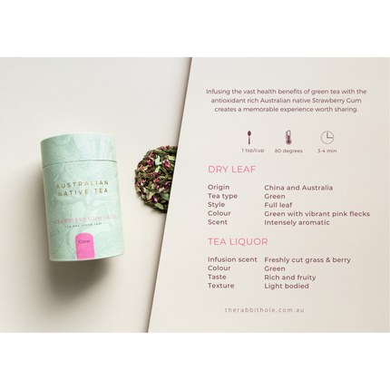 Strawberry Gum Green The Rabbit Hole - Australian Made Tea