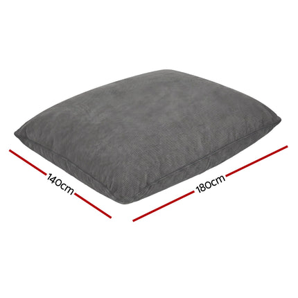 Artiss 3 in 1 Bean Bag Chair Cover (No Filler) Convertible Bean Bag for Adults, Corduroy Stuffed Animal Storage Bean Bag Cover Washable for Living Room Bedroom,