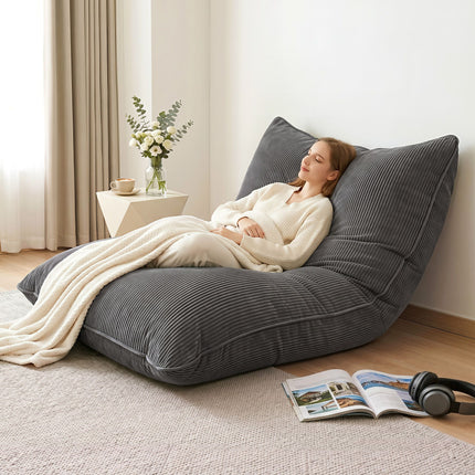 Artiss 3 in 1 Bean Bag Chair Cover (No Filler) Convertible Bean Bag for Adults, Corduroy Stuffed Animal Storage Bean Bag Cover Washable for Living Room Bedroom,