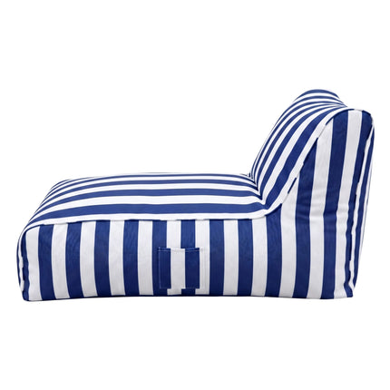 Artiss Outdoor Bean Bag Chair Cover (No Filler) Splash-Proof Beanbag Lounge Sofacover Stuffed Animal Storage Bean Bag Cover for Patio Poolside Relaxing, Blue striped design
