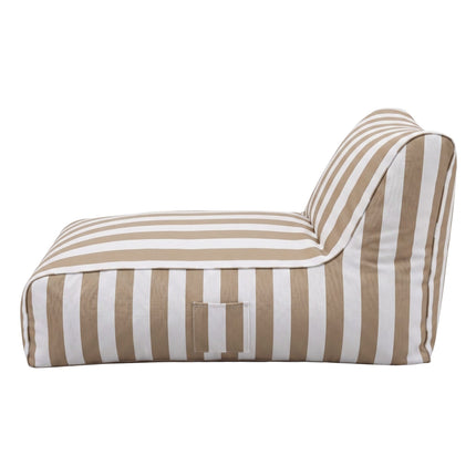 Artiss Outdoor Bean Bag Chair Cover (No Filler) Splash-Proof Beanbag Lounge Sofacover Stuffed Animal Storage Bean Bag Cover for Patio Poolside Relaxing, Taupe striped cover