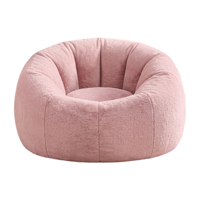 Artiss Bean Bag Chair Cover (No Filler) Soft Faux Fur Beanbag Cover Large Round Stuffed Animal Storage Bean Bag Cover Washable Lazy Sofa Cover for Adults Kids T