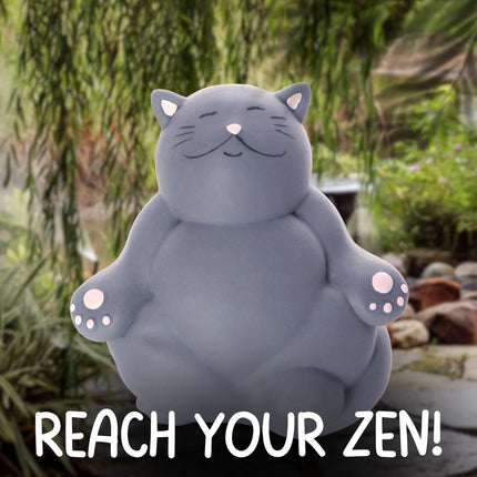 Stress Toy - Kalma Kitty gray squishy cat toy with peaceful expression, helping families thrive with calm support