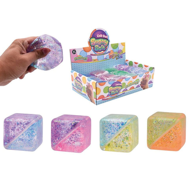 Squeeze Sugar Two Tone Glitter Cube - 5cm