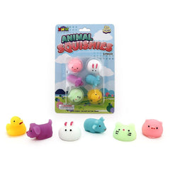 Squeeze Animals on Card (6 PCS/CARD) with colorful squishy animal fidgets to calm, connect and support families.
