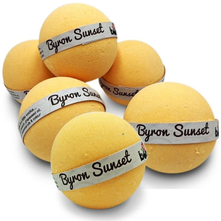 Sunset Bubble Bath Bomb Set of 6 in Beautiful Tropical Fragrance with Moisturising Butters & Oils, helping families thrive.