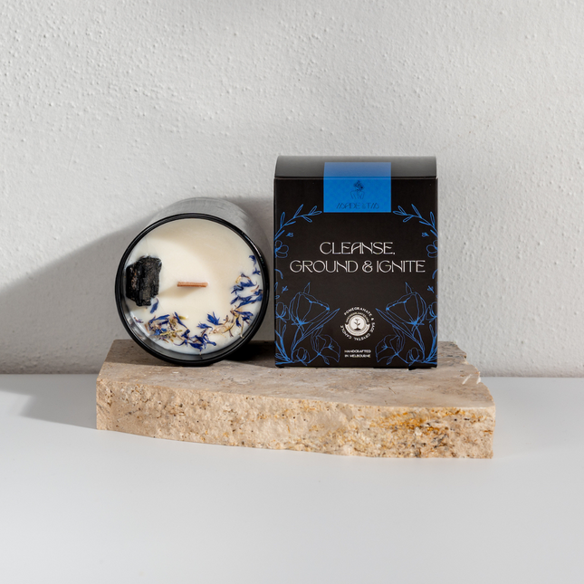 Cleanse, Ground & Ignite Crystal Candle - Sensory Circle