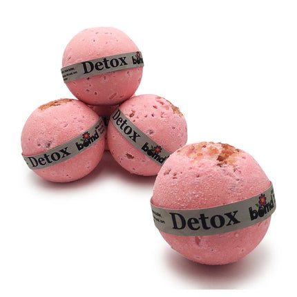 Detox Pink Rock Salt Bath Bomb Set of 6 Body Soak Bombs includes Jojoba Coconut and Hemp Oils for Beautiful Soft Skin