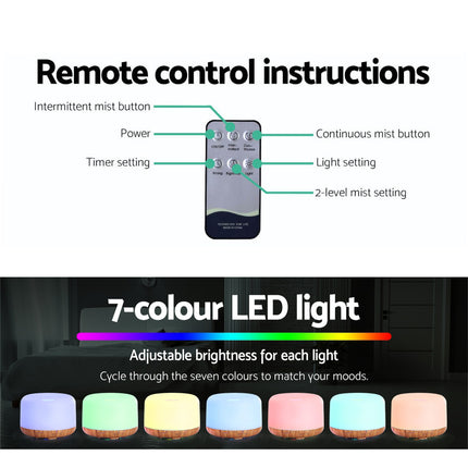 Devanti Aroma Diffuser Aromatherapy Humidifier 500ml Dropshipzone